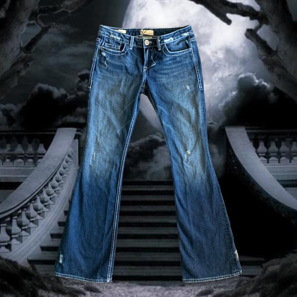low rise flared jeans